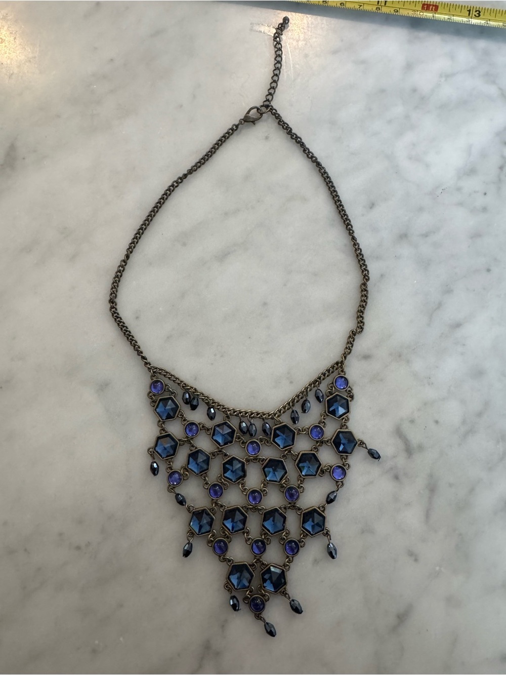 Blue Statement Bib Necklace - Women Jewelry